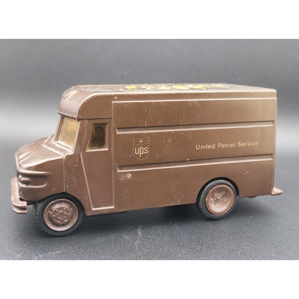 Vintage 1977 UPS Brown Delivery Truck Model Die-Cast/Plastic Service Promo Toy